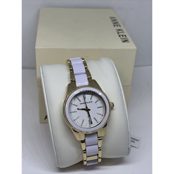 Anne Klein AK/3212 Women's White/Gold Bracelet Analog Dial Quartz Watch WAT168 - Picture 2 of 12